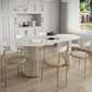 Oval Stone Top Dining Table Modern White Base Dining Table for Living Room Clearhalo 'Dining Tables & Seating' 'Dining Tables' 'dining_table' 'furn' 'furn_dining_table' 'Furniture' 'furniture_dining_table' 'Kitchen & Dining Furniture' 'kitchen' 'kitchen_dining_table' 1200x1200_0c314542-3480-4ad6-9355-6a2aeca4dbf6