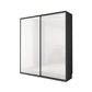 Contemporary White Storage Cabinet Mirrored Finish Cabinet with Sliding Door