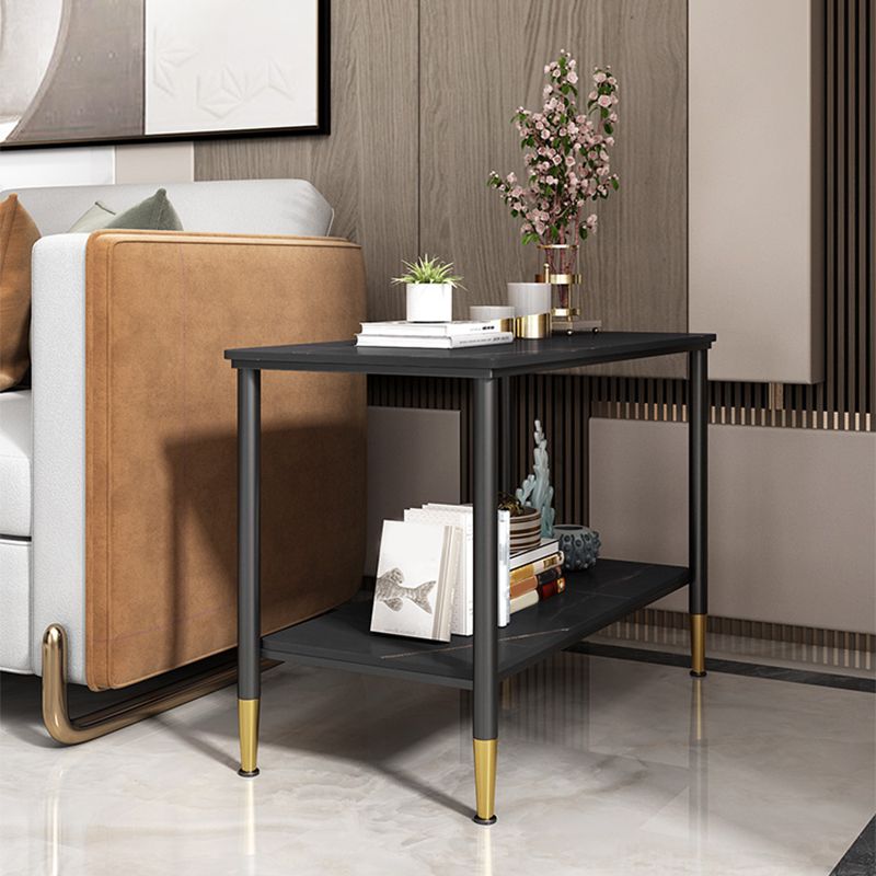 21,65 "Table de bout à 4 jambes de haut Table d'appoint rectangulaire moderne