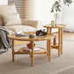 Table basse à 4 pieds sans ensemble de table basse en bois massif pénible avec étagère