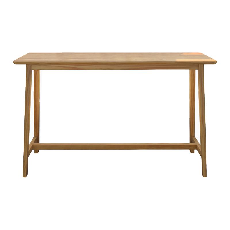 Rectangular Pine Wood Top Bar Table Modern Bar Table with Trestle Base in Nature Clearhalo 'Bar Furniture' 'Bar Tables' 'bar_tables' 'furn' 'furn_bar_tables' 'Furniture' 'Kitchen & Dining Furniture' 1200x1200_0c333f22-0d18-4b81-ad18-ec3b08e4ff5d