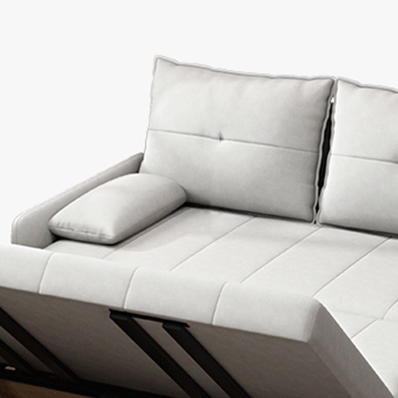 Sofá de brazos de almohada de cuero de cuero sintético contemporáneo en gris