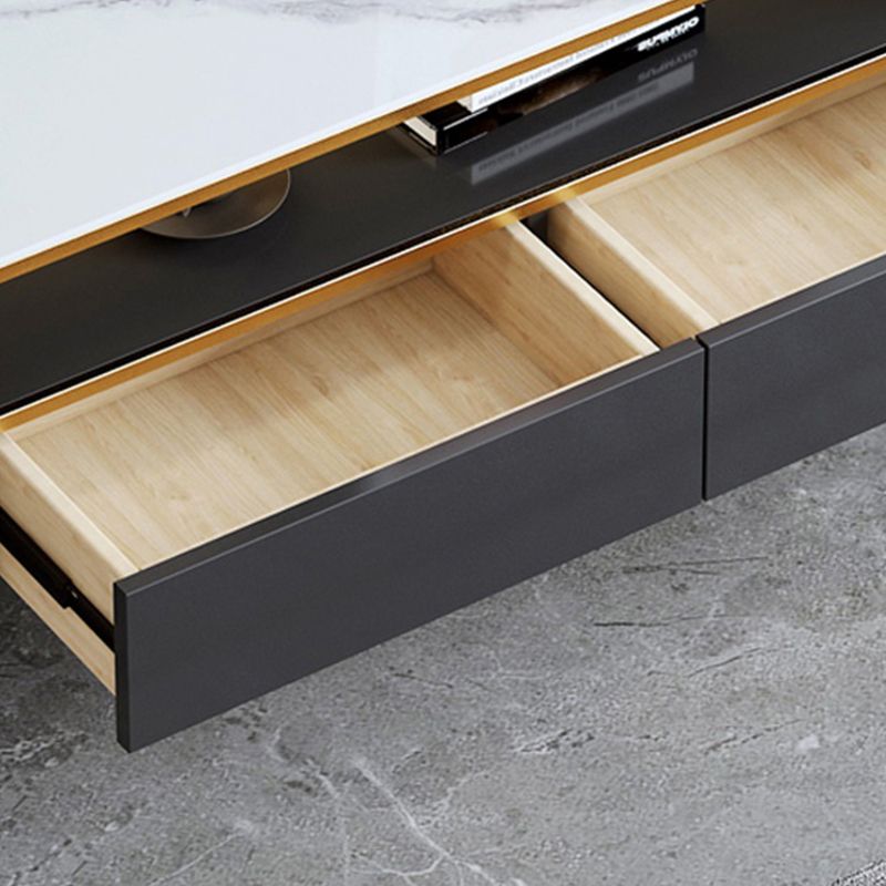 Glam TV Stand Console Open Storage Media Console TV Stand with Drawers Clearhalo 'furn' 'furn_tv_stands_entertainment_centers' 'Furniture' 'Living Room Furniture' 'TV Stands & Entertainment Centers' 'TV Stands & Media Storage Furniture' 'tv_stands_entertainment_centers' 1200x1200_0c33e65d-ccf5-4c53-9e00-97472cb1ff64
