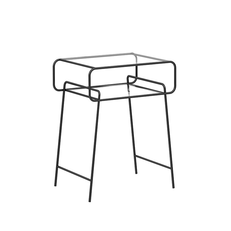 Glam 21 Zoll H -Bett Nachttisch Gla Top Open Storage Night Tisch mit Beinen