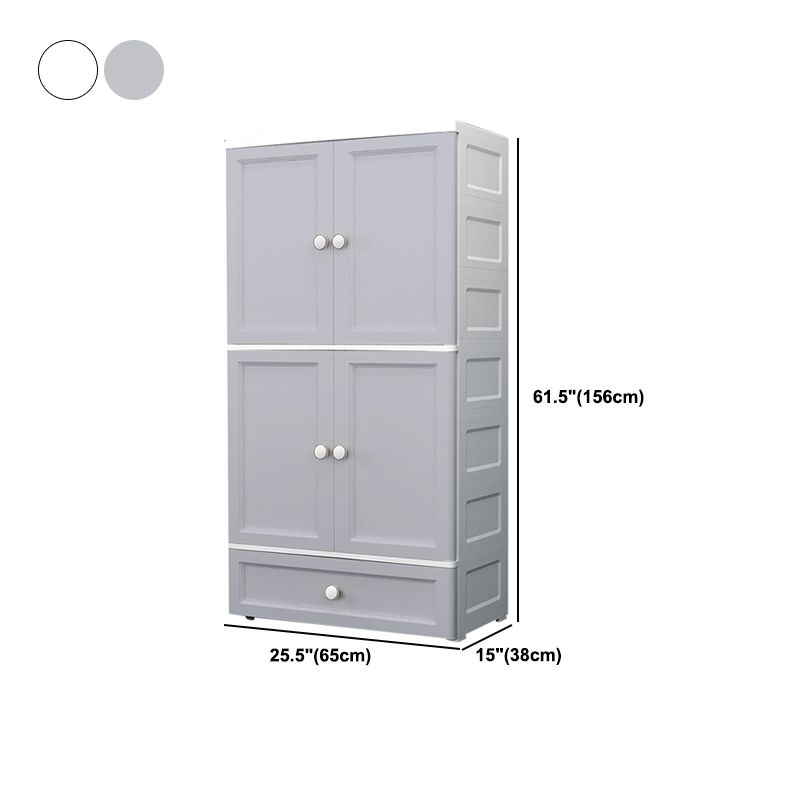 Armoire de rangement en plastique mat en plastique pour armoire contemporaine de chambre à coucher avec porte à charnière
