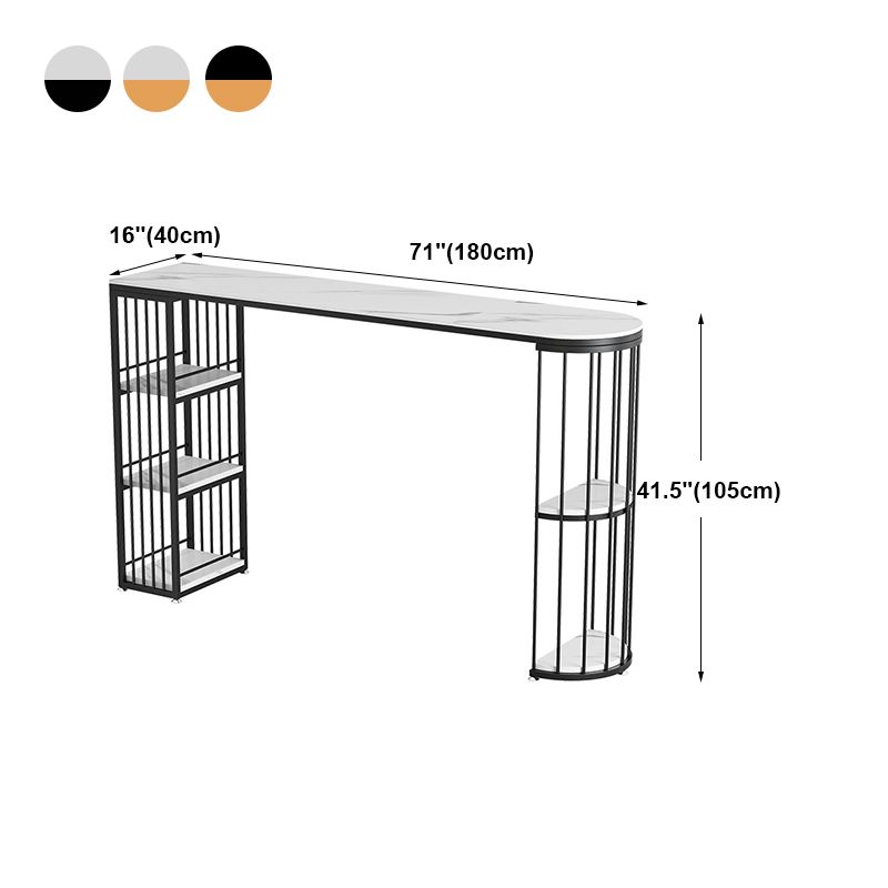 Modern Bar Dining Table Indoor Bar Height Table with Iron Base 42-Inch Top Clearhalo 'Bar Furniture' 'Bar Tables' 'bar_tables' 'furn' 'furn_bar_tables' 'Furniture' 'furniture_bar_tables' 'Kitchen & Dining Furniture' 'kitchen&dining_furn' 'kitchen' 1200x1200_0c364ea8-8242-472f-b27a-3ff40c2abe41