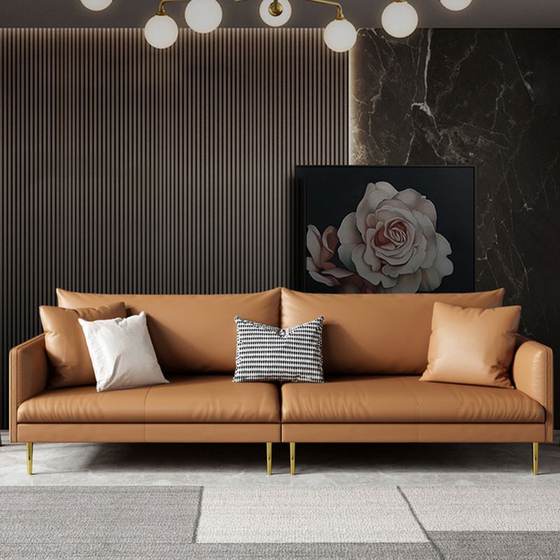 Divano a braccio quadrato di divano in pelle stazionaria Standard Glam divano per soggiorno
