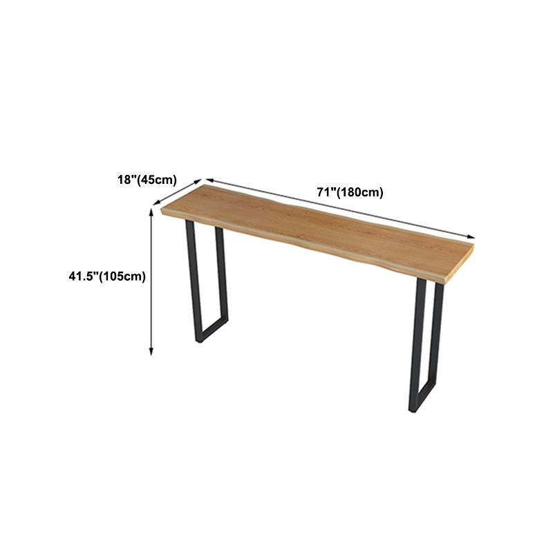Metal Bar Table Rectangle Wood Top Bistro Pub Table Modern Style Breakfast Table