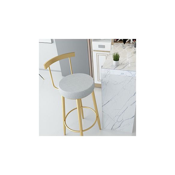 Glam Metal Bar and Counter Stool Low Back Stool with 4 Legs in Gold Clearhalo 'Bar Furniture' 'Bar Stools' 'bar_stools' 'furn' 'furn_bar_stools' 'Furniture' 'furniture_bar_stools' 'Kitchen & Dining Furniture' 1200x1200_0c3ababd-65d3-4a9c-b6b4-d532ed45f969