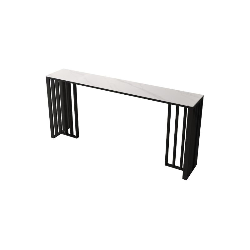 Double Pedestal Rectangle Hall/Pub Table Stone Modern Counter Height Table Clearhalo 'Bar Furniture' 'Bar Tables' 'bar_tables' 'furn' 'furn_bar_tables' 'Furniture' 'furniture_bar_tables' 'Kitchen & Dining Furniture' 'kitchen&dining_furn' 'kitchen' 1200x1200_0c3bf943-4da0-458a-8639-826762b08442