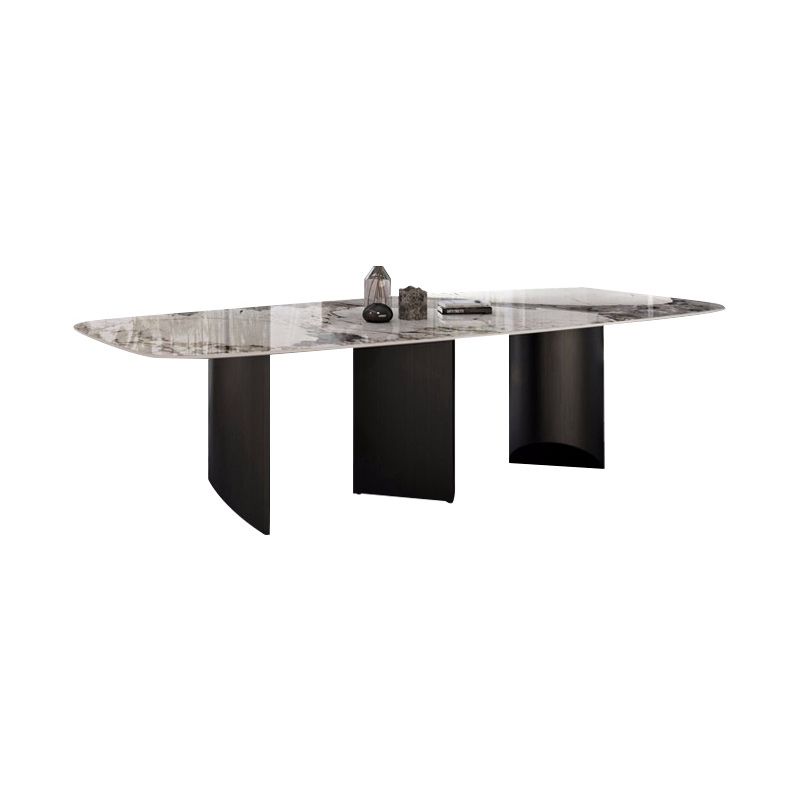 Modern Metal Base Dining Table Stone Rectangle Dining Table for Home Clearhalo 'Dining Tables & Seating' 'Dining Tables' 'dining_table' 'furn' 'furn_dining_table' 'Furniture' 'Kitchen & Dining Furniture' 1200x1200_0c3dfcd7-1030-4018-8d1f-c27d4aedf177