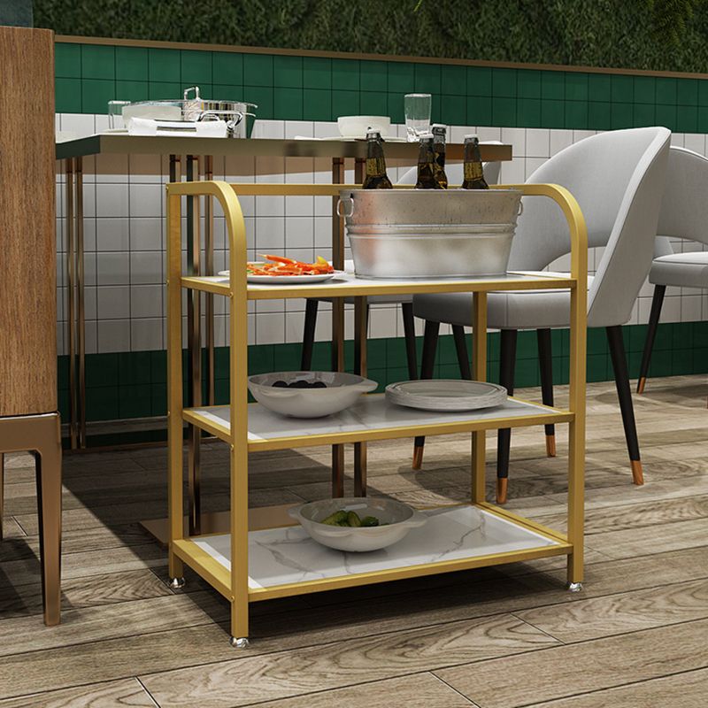 23.62"H Rolling Prep Table Modern Style Reclaimed Wood Prep Table for Home Use