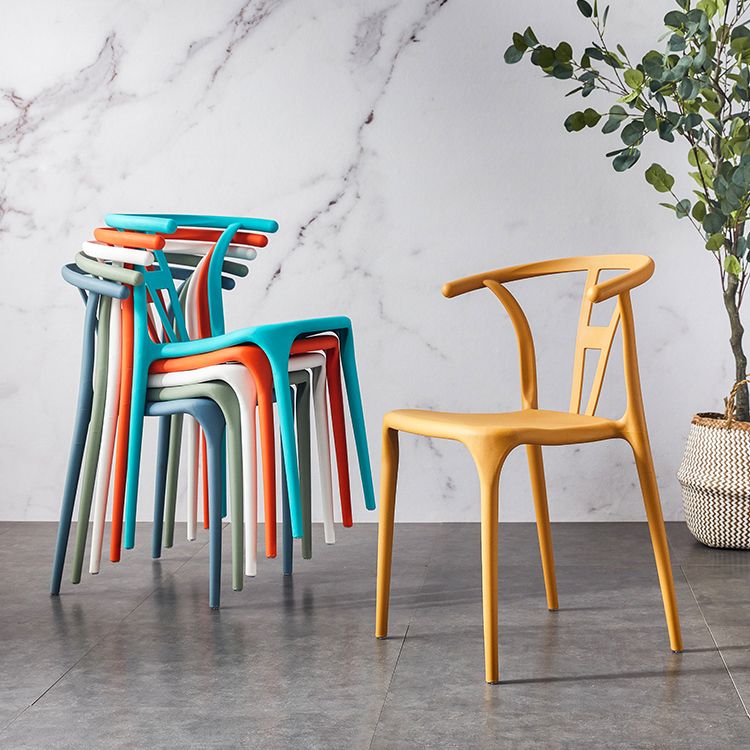 Modern Style Plastic Dining Chairs Stackable Dining Chairs for Kitchen Clearhalo ' kitchen&dining_furn' 'Dining Chairs' 'Dining Tables & Seating' 'dining_chair' 'furn' 'furn_dining_chair' 'Furniture' 'furniture_dining_chair' 'Kitchen & Dining Furniture' 'kitchen' 1200x1200_0c3f9df4-6380-422a-b70a-bfc7e85215e5