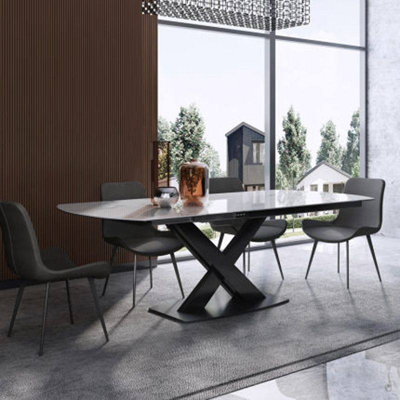 Extendable Modern Kitchen Sintered Stone Furniture Standard Height Dining Room Table Set Clearhalo 'Dining Room Sets' 'Dining Tables & Seating' 'dining_room_set' 'furn' 'furn_dining_room_set' 'Furniture' 'furniture_dining_room_set' 'Kitchen & Dining Furniture' 'kitchen&dining_furn' 'kitchen' 1200x1200_0c406ab2-d197-4876-bf4a-a55b87d4a1f8