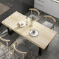 Rectangle Solid Wood Table Modern Dining Table with Metal Base and Double Pedestal for Restaurant Clearhalo ' dining_table' 'Dining Tables & Seating' 'Dining Tables' 'Furniture' 'furniture_dining_table' 'Kitchen & Dining Furniture' 'kitchen&dining_furn' 'kitchen' 'kitchen_dining_table' 1200x1200_0c416f11-b09d-495a-9192-36c603af7777