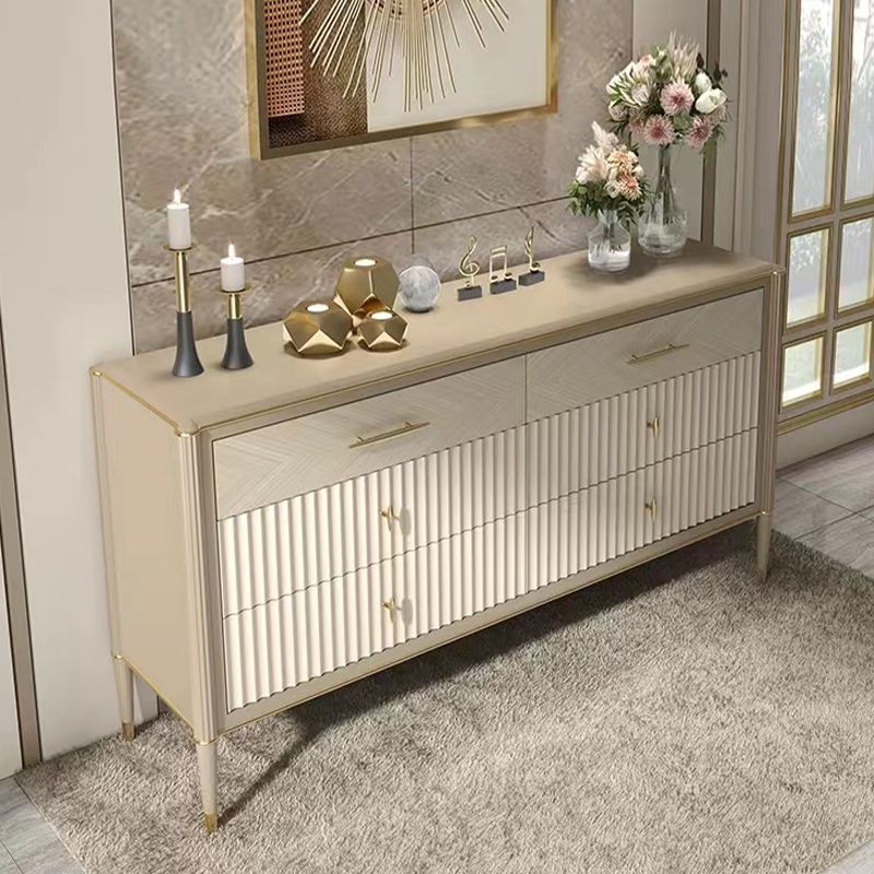 Glam Style Brown Solid Wood Buffet Table 6 Drawer Buffet Sideboard Clearhalo 'buffet_sideboard' 'Buffets & Sideboards' 'furn' 'furn_buffet_sideboard' 'Furniture' 'Kitchen & Dining Furniture' 1200x1200_0c43468f-75ad-4e06-aa89-3789a183efda