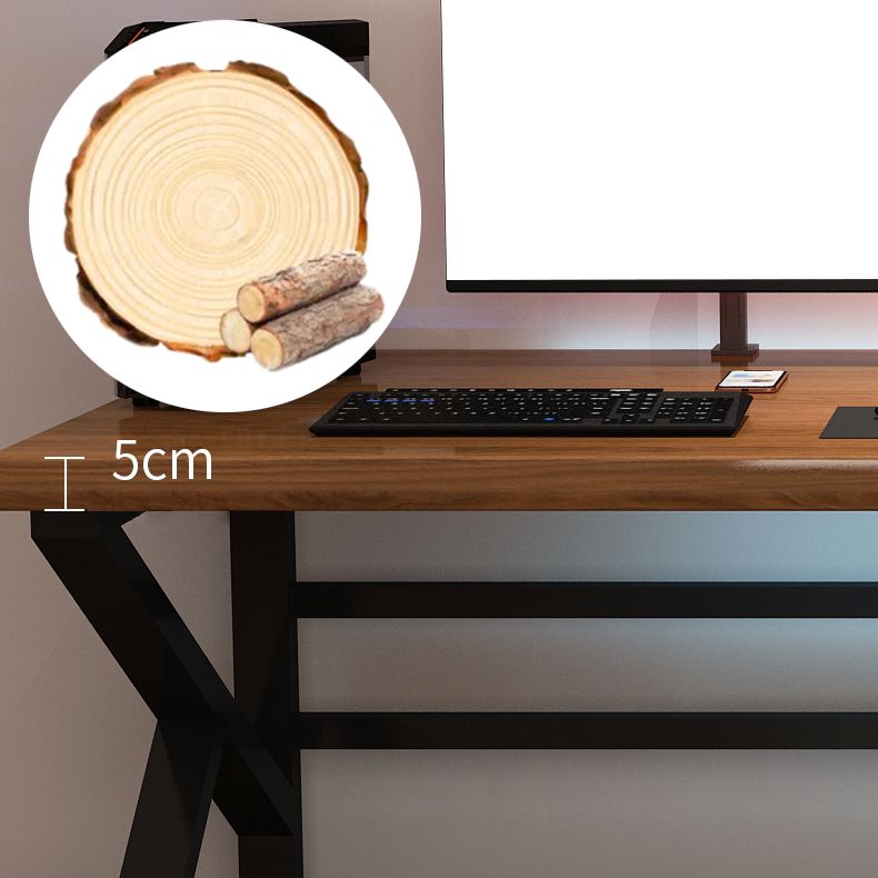 Bureau d'ordinateur contemporain Home Bureau de bureau en bois massif avec jambes noires