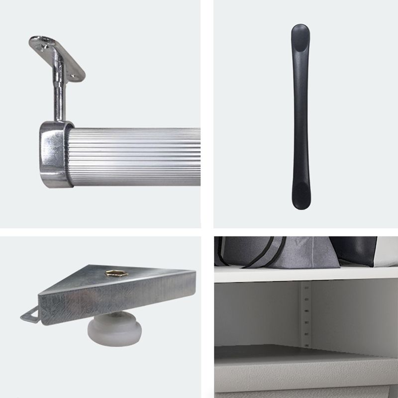 White Contemporary Non-Hanging Armoire Steel Home Cabinet with Door Clearhalo 'Armoires & Wardrobes' 'armoires_wardrobes' 'Bedroom Furniture' 'furn' 'furn_armoires_wardrobes' 'Furniture' 1200x1200_0c453bdb-49f1-473e-8455-2613670548bd