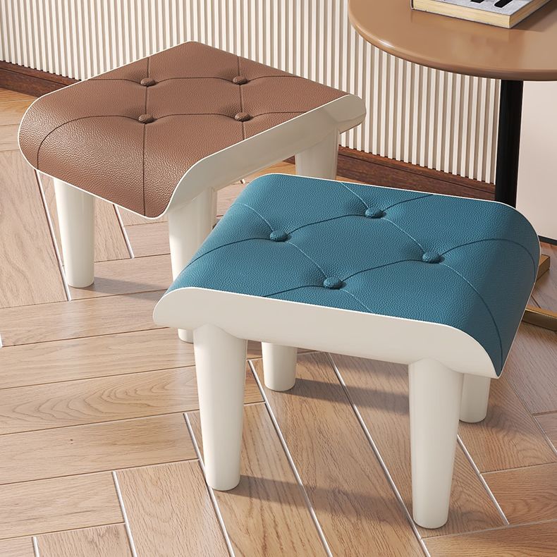 現代のオットマンフェイクレザーアクリルフレームタフト長方形のオットマン