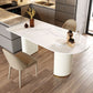Simple Style Home Sintered Stone Dining Table Freeform Shape Table with Double Pedestal Base Clearhalo ' dining_table' 'Dining Tables & Seating' 'Dining Tables' 'furn' 'furn_dining_table' 'Furniture' 'furniture_dining_table' 'Kitchen & Dining Furniture' 'kitchen&dining_furn' 'kitchen' 'kitchen_dining_table' 1200x1200_0c473667-fea9-41ee-ad3b-b72c17e9f84e