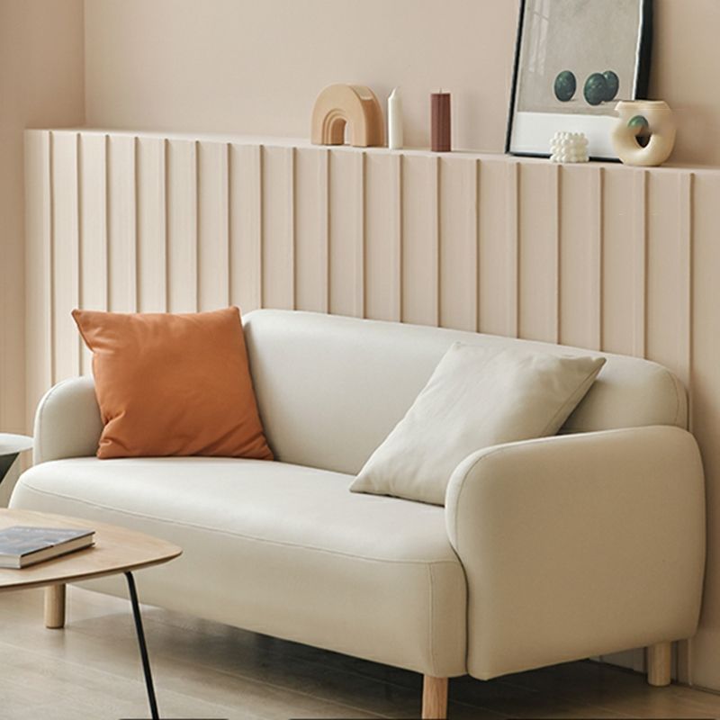 Sofá estándar contemporáneo de cuero sintético resistente a las manchas para sala de estar