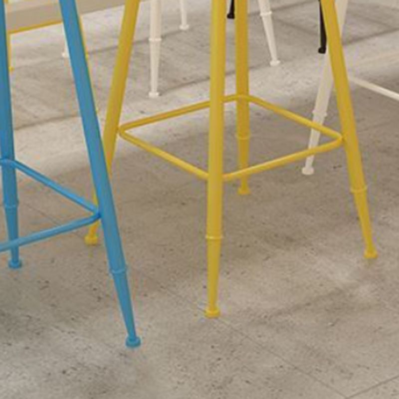 Nordic Armless Backrest Counter Stool Iron Bar Stool with Cushion and Pedal for Cafe Clearhalo 'Bar Furniture' 'Bar Stools' 'bar_stools' 'furn' 'furn_bar_stools' 'Furniture' 'Kitchen & Dining Furniture' 1200x1200_0c47d10d-61a9-459f-a46a-24210b3caf0a