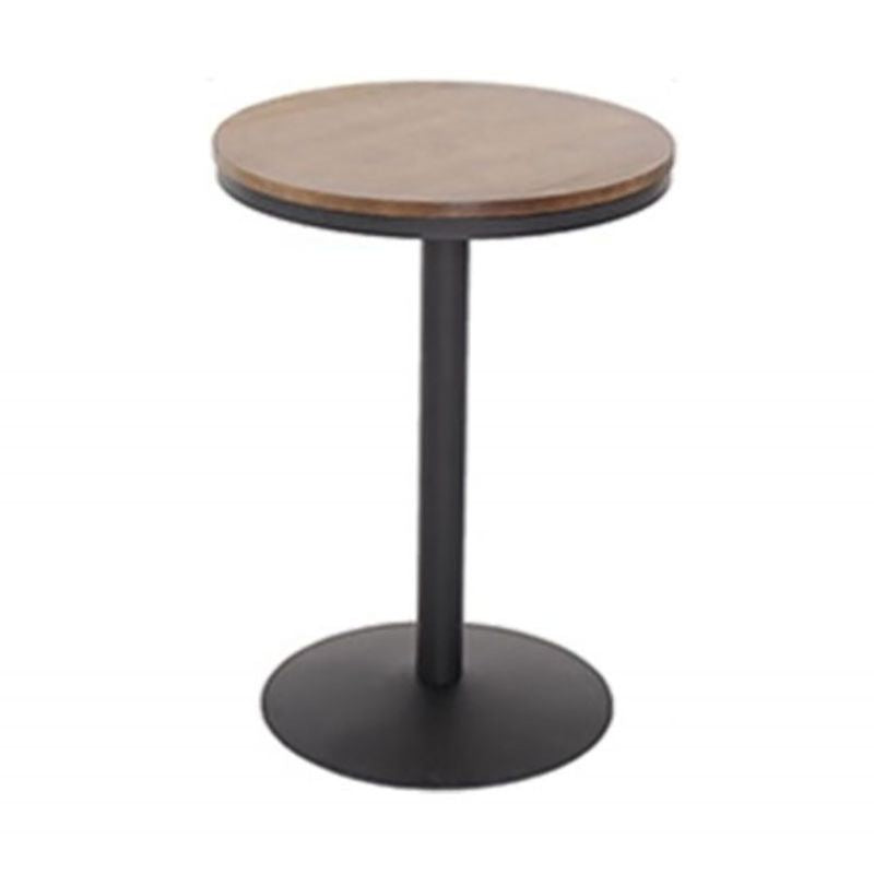 Industrial Black Iron Bar Table Wood 21.65" W Top Indoor Bistro Table with Pedestal Clearhalo 'Bar Furniture' 'Bar Tables' 'bar_tables' 'furn' 'furn_bar_tables' 'Furniture' 'furniture_bar_tables' 'Kitchen & Dining Furniture' 'kitchen&dining_furn' 'kitchen' 1200x1200_0c4a1a70-dc68-4215-ad84-a160d1cb4912