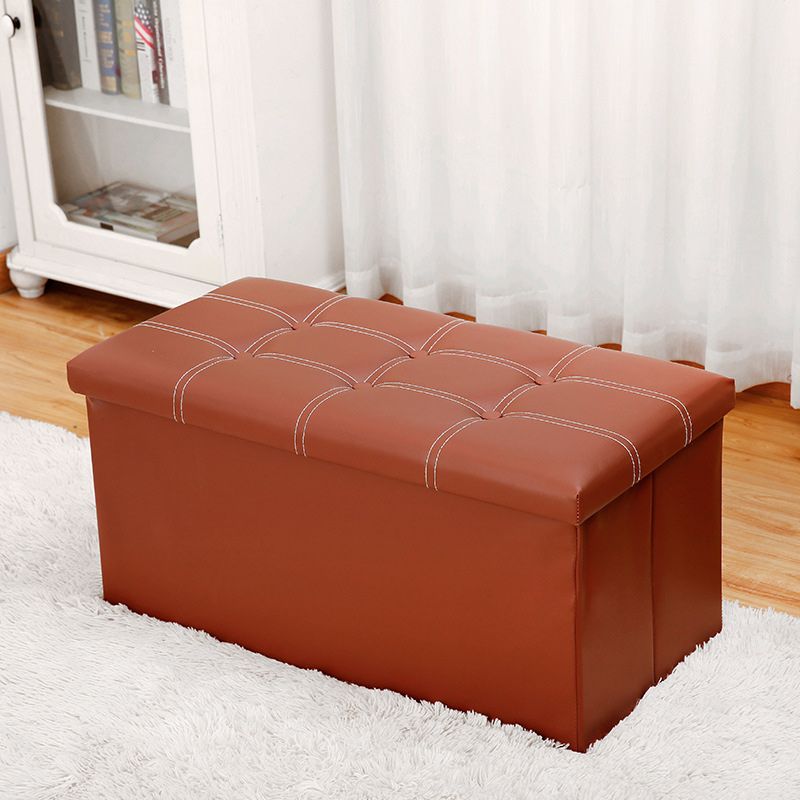 Modern Square Ottoman Foldable Water Resistant Tufted Faux Leather Ottoman with Storage Clearhalo 'furn' 'furn_ottomans_poufs' 'Furniture' 'Living Room Furniture' 'Ottomans & Poufs' 'ottomans_poufs' 1200x1200_0c4c321a-a30d-483e-9f87-7b8048037ebc