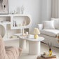 Scandinavian White Cocktail Table with Free Form Top in Solid Wood Clearhalo 'Coffee & Accent Tables' 'Coffee Tables' 'coffee_tables' 'furn' 'furn_coffee_tables' 'Furniture' 'Living Room Furniture' 1200x1200_0c4ce833-abb8-4090-89dc-4e4f9a1e5c47