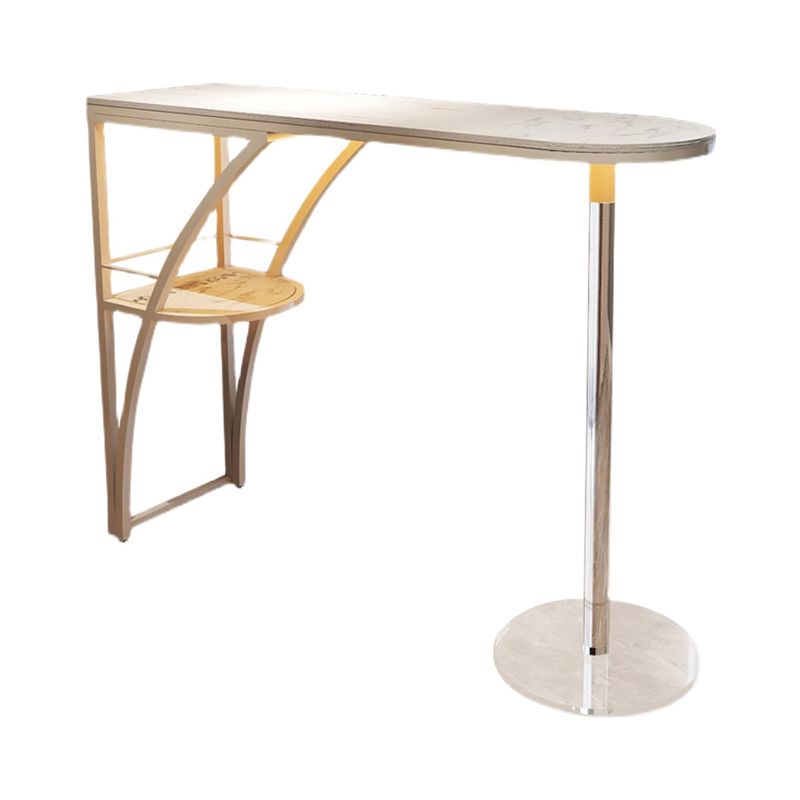 Glam Style 41.3"H Bar Table Faux Marble White Top Specialty Bistro Table Clearhalo 'Bar Furniture' 'Bar Tables' 'bar_tables' 'furn' 'furn_bar_tables' 'Furniture' 'furniture_bar_tables' 'Kitchen & Dining Furniture' 'kitchen&dining_furn' 'kitchen' 1200x1200_0c4e1d20-e6f4-4de9-9173-d3b16d8c3434