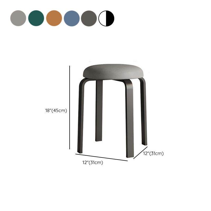 Grey Modern Standard Round Leather Water Resistant Indoor Standard Clearhalo 'furn' 'furn_ottomans_poufs' 'Furniture' 'Living Room Furniture' 'Ottomans & Poufs' 'ottomans_poufs' 1200x1200_0c4e367e-27ae-4788-aa70-7cf4dd9f0010