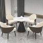 Glam Sintered Stone Dining Set Round 1/2/5 Pieces Dining Set Clearhalo 'Dining Room Sets' 'Dining Tables & Seating' 'dining_room_set' 'furn' 'furn_dining_room_set' 'Furniture' 'Kitchen & Dining Furniture' 1200x1200_0c4e39e1-56c8-445e-a195-33aa37357ed5