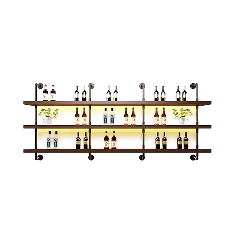 Wood and Metal Wine Rack Modern Style Wall Mounted Wine Bottle Rack with Shelf Clearhalo 'furn' 'furn_wine_racks' 'Furniture' 'Kitchen & Dining Furniture' 'Wine Racks' 'wine_racks' 1200x1200_0c4e50fd-c5d5-41d1-8e39-462a5ab8961e