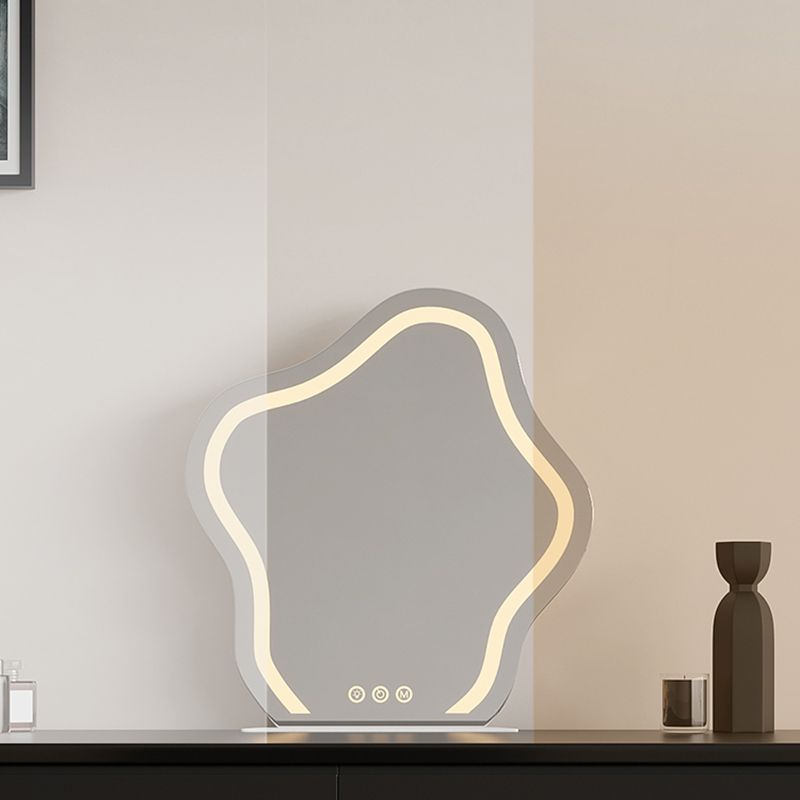 Wood Standing Makeup Vanity Set Lighted Mirror Makeup Vanity Clearhalo 'Bedroom Furniture' 'furn' 'furn_makeup_vanities' 'Furniture' 'Makeup Vanities' 'makeup_vanities' 1200x1200_0c4f1e40-9407-492f-8ca1-5d992add7501