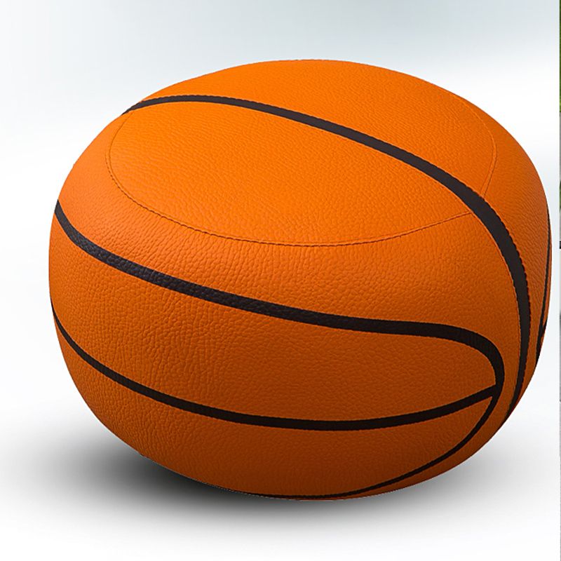 現代のプーフオットマンフェイクレザー布張りの球状オットマン