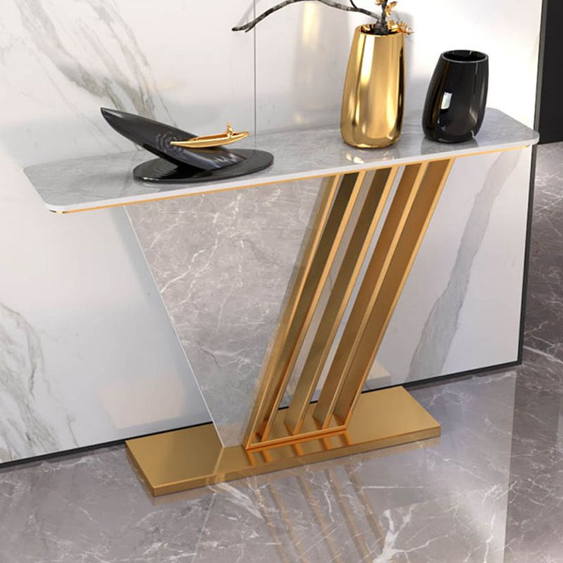 Glam Rectangle Console Sofa Table with Scratch Resistant Top for Hall