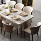 Glam Style Eetkamertafel Stenen Rechthoekige Eettafel in Wit