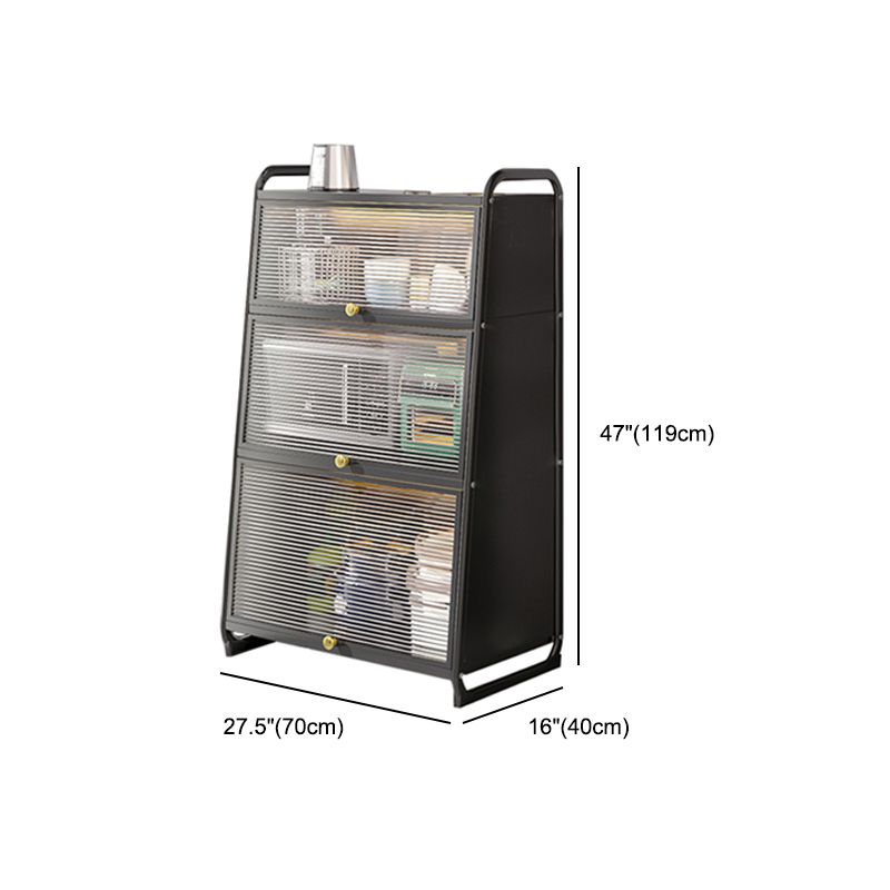 Plastic Door Iron Sideboard Modern Server Cabinet with Storage for Kitchen Clearhalo 'buffet_sideboard' 'Buffets & Sideboards' 'furn' 'furn_buffet_sideboard' 'Furniture' 'furniture_buffet_sideboard' 'Kitchen & Dining Furniture' 1200x1200_0c5796bd-4868-42a1-9914-87d0b91b5264