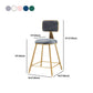 Glam Metal Stool Velvet Low Back Stool with Footrest in Matte Finish Clearhalo 'Bar Furniture' 'Bar Stools' 'bar_stools' 'furn' 'furn_bar_stools' 'Furniture' 'Kitchen & Dining Furniture' 1200x1200_0c584a74-78e4-42d5-a862-3085ac0e2259