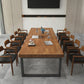 Rectangle Meeting Table Industrial Office Desk with Metal Base