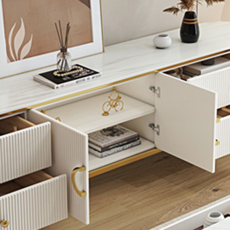 Glam TV Console Stone Media Console Enclosed Storage Console with 4 Drawers Clearhalo 'furn' 'furn_tv_stands_entertainment_centers' 'Furniture' 'Living Room Furniture' 'TV Stands & Entertainment Centers' 'TV Stands & Media Storage Furniture' 'tv_stands_entertainment_centers' 1200x1200_0c5b1ff2-2adf-4289-995d-24a87b695762