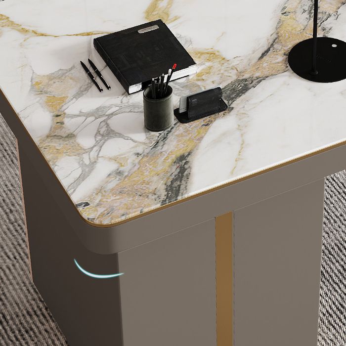 Rectangular Shaped Office Laptop Table Reversible Grey Writing Desk with 2 Drawers Clearhalo 'furn' 'furn_office_desk' 'Furniture' 'Office Desks' 'Office Furniture' 'office_desk' 1200x1200_0c5bac13-9091-46d5-be94-104338e22cfa