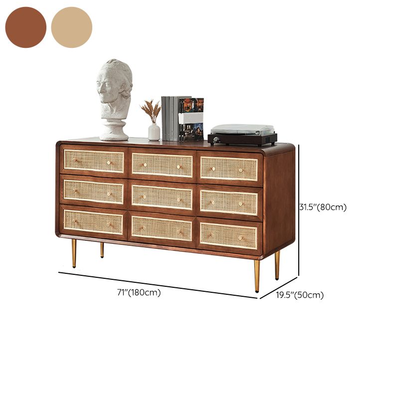 Cómoda cómoda de almacenamiento de madera maciza, cómoda tradicional para dormitorio