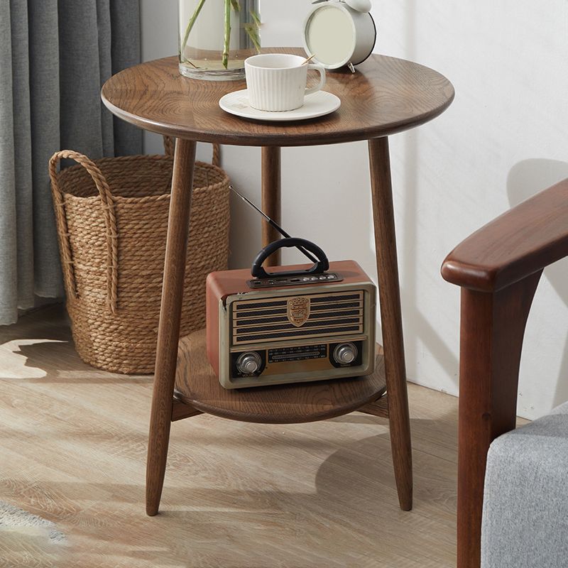 Modernistic Corner Table with Storage Round Double Tier Living Room End Table Clearhalo 'Coffee & Accent Tables' 'End & Side Tables' 'end_side_tables' 'furn' 'furn_end_side_tables' 'Furniture' 'Living Room Furniture' 1200x1200_0c5c859a-b04e-4556-a296-dcce88be33a3