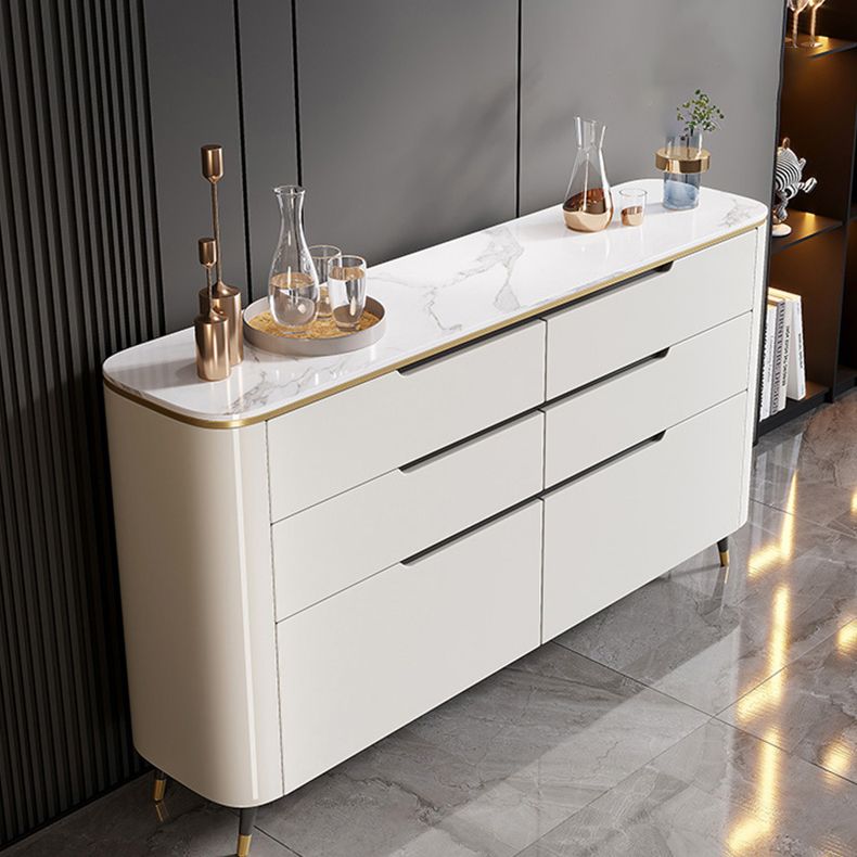 Modern Stone Sideboard a buffet con cassetti del soggiorno con gambe in legno massiccio
