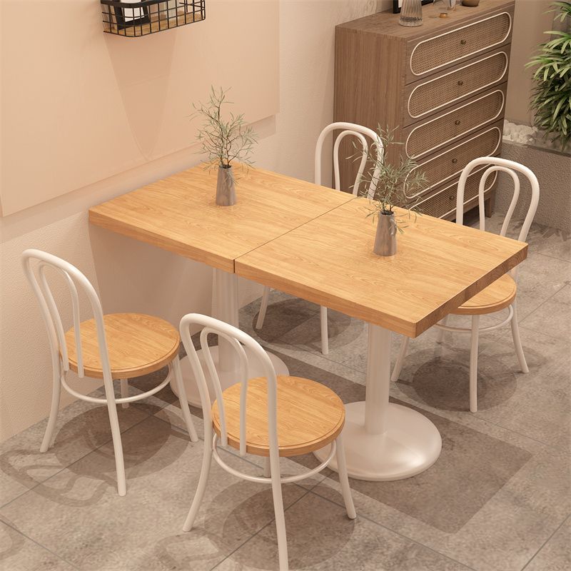 Pino legno moderno set da pranzo con cornice bianca 1/2/3/5 PC Dinette Set per casa