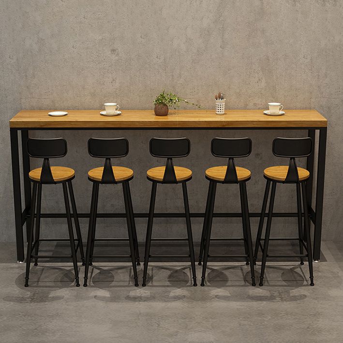 Industrial 1/2/6/11 Pieces Solid Wood Bar Table Set Fixed Counter Set for Home Use Clearhalo 'Bar Furniture' 'furn' 'furn_home_bar_bar_sets' 'Furniture' 'Home Bars & Bar Sets' 'home_bar_bar_sets' 'Kitchen & Dining Furniture' 1200x1200_0c5f2e08-31e8-44a2-ad11-df0d679a41ed