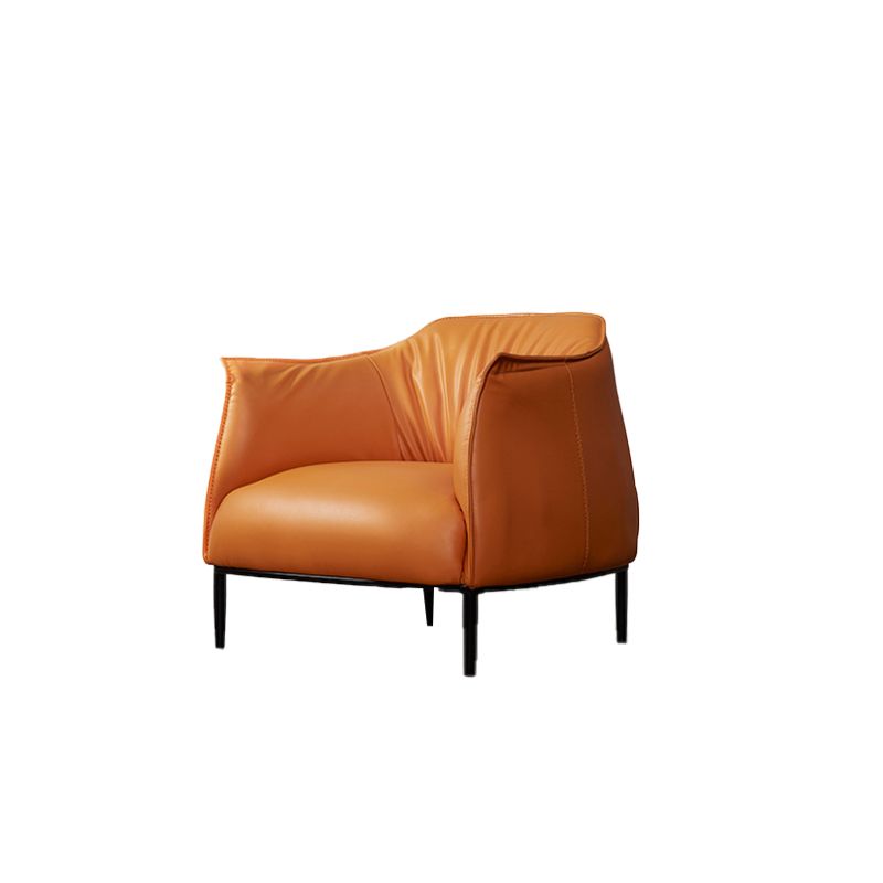 Contemporary PU Leather Arms Included with Black Legs Accent Armchair