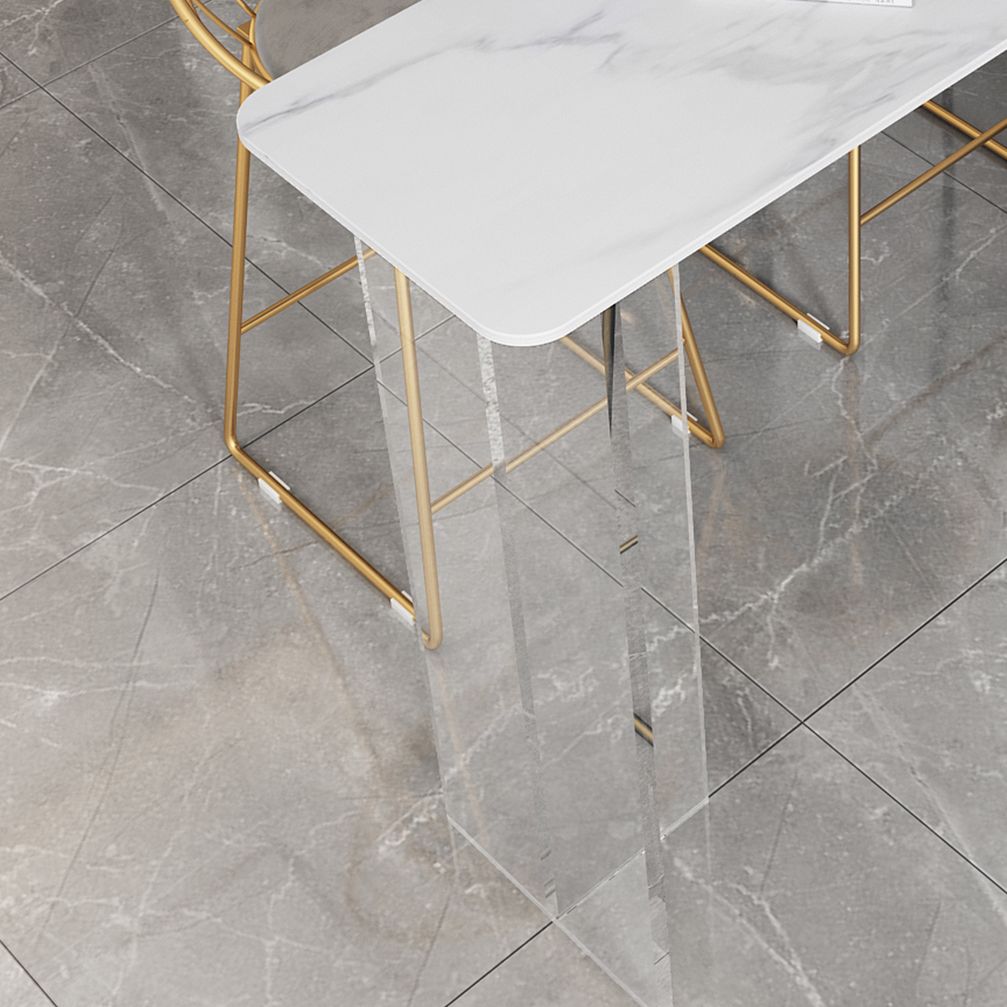 Modern White Stone Top Bistro Table with Acrylic Base for Small Places Clearhalo 'Bar Furniture' 'Bar Tables' 'bar_tables' 'furn' 'furn_bar_tables' 'Furniture' 'Kitchen & Dining Furniture' 1200x1200_0c6292da-fbf0-4fc0-a633-fa40230563e2