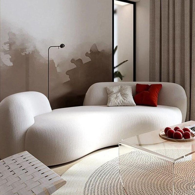 Contemporary Tight Back Sofa Solid Color Curved Loveseat for Living Room Clearhalo 'furn' 'furn_sofas' 'Furniture' 'Living Room Furniture' 'Sofa' 'sofas' 1200x1200_0c633a8b-5a4c-4e13-84d1-7145727ff369